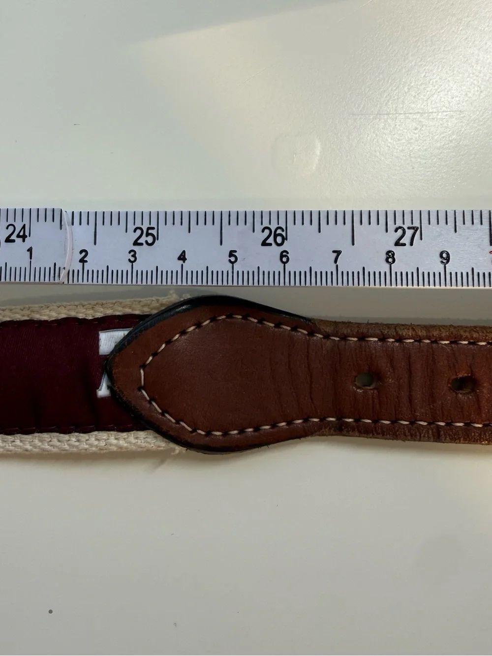 Texas A&M Brown Leather Belt with Maroon A&M Logo detail and Silver Buckle Sz 26